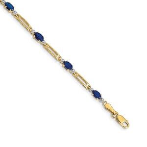 14k Yellow Gold Fancy Diamond & Sapphire Bracelet